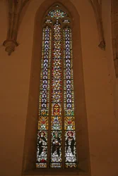 Raam met Sint Johannes Dominici, Sint Benedictus XI en mogelijk Bienheureux Reginald
